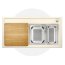Blanco Zenar XL 6 S Steamer SystemPlus Zestaw Zlewozmywak granitowy jednokomorowy 100x51 cm prawy jaśmin + deska kuchenna drewniana + dwa perforowane pojemniki gastronomiczne 524057 - zdjęcie 2