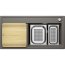 Blanco Zenar XL 6 S  Zlewozmywak kompozytowy jednokomorowy 100x51 cm prawy wulkaniczny szary + deska kuchenna drewniana + dwa perforowane pojemniki gastronomiczne 527373 - zdjęcie 1