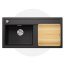 Blanco Zenar XL 6 S Zestaw Zlewozmywak kompozytowy jednokomorowy 100x51 cm lewy antracyt + deska kuchenna drewniana 523984 - zdjęcie 1