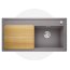 Blanco Zenar XL 6 S Zestaw Zlewozmywak granitowy jednokomorowy 100x51 cm prawy alumetalik + deska kuchenna drewniana 523956 - zdjęcie 1