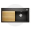 Blanco Zenar XL 6 S Zestaw Zlewozmywak kompozytowy jednokomorowy 100x51 cm prawy czarny + deska kuchenna drewniana 526061 - zdjęcie 1