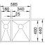 Blanco Zerox 340/180-U Zlewozmywak stalowy półtorakomorowy 58,5x44 cm prawy bez korka automatycznego stalowy 521614 - zdjęcie 3