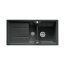 Blanco Idessa 6 S Zlewozmywak ceramiczny p&oacute;łtorakomorowy 100x50 cm z ociekaczem, z korkiem automatycznym, czarny 516006 - zdjęcie 1