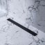 Bravat Black Glass Steel Drain Odpływ liniowy 60 cm z metalowym syfonem czarne szkło BLACKGLASSSTEELDRAIN60 - zdjęcie 1