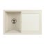 Brenor Syrius Zlewozmywak granitowy 1-komorowy 78x50 cm z ociekaczem, biały szkło białe BRENORSYRIUS01WG - zdjęcie 1