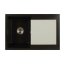 Brenor Syrius Zlewozmywak granitowy 1-komorowy 78x50 cm z ociekaczem, czarny metalik szkło białe BRENORSYRIUS08MWG - zdjęcie 1
