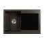 Brenor Syrius Zlewozmywak granitowy 1-komorowy 78x50 cm z ociekaczem, grafitowy szkło białe BRENORSYRIUS08WG - zdjęcie 1