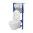 Cersanit Aqua City Oval Zestaw Toaleta WC StreamOn Vortex bez kołnierza + deska wolnoopadająca biały + stelaż mechaniczny S701-888 - zdjęcie 2