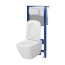 Cersanit Aqua City Square Zestaw Toaleta WC StreamOn Vortex bez kołnierza + deska wolnoopadająca biały + stelaż mechaniczny S701-890 - zdjęcie 2