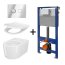 Cersanit Aqua Inverto SET B231 Toaleta WC podwieszana 52x35,5 cm StreamOn z deską wolnoopadającą Slim, stelażem i przyciskiem spłukującym chrom S701-425 - zdjęcie 1