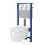 Cersanit Aqua Inverto SET B231 Toaleta WC podwieszana 52x35,5 cm StreamOn z deską wolnoopadającą Slim, stelażem i przyciskiem spłukującym chrom S701-425 - zdjęcie 2