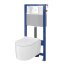 Cersanit Aqua Inverto SET B229 Toaleta WC podwieszana 52x35,5 cm StreamOn z deską wolnoopadającą Slim, stelażem i przyciskiem spłukującym szkło białe S701-423 - zdjęcie 2