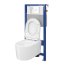 Cersanit Aqua Inverto SET B229 Toaleta WC podwieszana 52x35,5 cm StreamOn z deską wolnoopadającą Slim, stelażem i przyciskiem spłukującym szkło białe S701-423 - zdjęcie 19