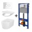 Cersanit Aqua Inverto SET B229 Toaleta WC podwieszana 52x35,5 cm StreamOn z deską wolnoopadającą Slim, stelażem i przyciskiem spłukującym szkło białe S701-423 - zdjęcie 1
