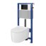 Cersanit Aqua Inverto SET B230 Toaleta WC podwieszana 52x35,5 cm StreamOn z deską wolnoopadającą Slim, stelażem i przyciskiem spłukującym szkło czarne S701-424 - zdjęcie 2