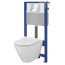 Cersanit Set B31 Aqua Zestaw Toaleta WC podwieszana CleanOn bez kołnierza z ukrytym mocowaniem z deską sedesową wolnoopadającą i stelażem pneumatycznym Aqua 52, biały S701-324 - zdjęcie 1
