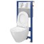 Cersanit Set B31 Aqua Zestaw Toaleta WC podwieszana CleanOn bez kołnierza z ukrytym mocowaniem z deską sedesową wolnoopadającą i stelażem pneumatycznym Aqua 52, biały S701-324 - zdjęcie 2