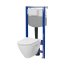Cersanit Aqua 2.0 Set C34 Zestaw Toaleta WC bez kołnierza + deska wolnoopadająca + stelaż podtynkowy WC S701-813 - zdjęcie 5