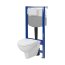 Cersanit Aqua 2.0 Set C36 Zestaw Toaleta WC bez kołnierza + deska wolnoopadająca + stelaż podtynkowy WC S701-815 - zdjęcie 4