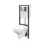 Cersanit Arteco SET 569 Zestaw Toaleta WC podwieszana z deską sedesową wolnoopadającą, stelażem podtynkowym Hi-Tec i przyciskiem Link, biały/chrom S701-051 - zdjęcie 2