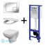 Cersanit Arteco SET 569 Zestaw Toaleta WC podwieszana z deską sedesową wolnoopadającą, stelażem podtynkowym Hi-Tec i przyciskiem Link, biały/chrom S701-051 - zdjęcie 1