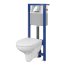 Cersanit Set 883 Aqua Zestaw Toaleta WC podwieszana 52x35,5 cm CleanOn z deską sedesową wolnoopadającą i stelażem mechanicznym Aqua 22, biały S701-206 - zdjęcie 1