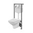 Cersanit Carina SET 878 Zestaw Toaleta WC podwieszana 52,5x35 cm CleanOn bez kołnierza z deską sedesową wolnoopadającą, stelażem Hi-Tec i przyciskiem Movi, biała S701-201 - zdjęcie 2
