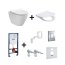 Cersanit City Oval Zestaw Toaleta WC podwieszana 50x36 cm CleanOn bez kołnierza z ukrytym mocowaniem z deską sedesową wolnoopadającą i stelażem Grohe Rapid SL 5w1 biały K35-025+K98-0146+38827000 - zdjęcie 1