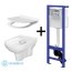 Cersanit City Zestaw Toaleta WC podwieszana CleanOn bez kołnierza z deską sedesową wolnoopadającą Slim, stelażem podtynkowym Aqua i przyciskiem Galaxy, biały/chrom S701-205 - zdjęcie 1