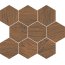 Cersanit Finwood Ochra Mosaic Hexagon Mozaika ścienna drewnopodobna 28x33,7 cm, drewnopodobna WD565-003 - zdjęcie 1