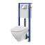 Cersanit Mille Zestaw Toaleta WC 51x36,5 cm bez kołnierza + deska wolnoopadająca + stelaż Aqua + przycisk Enter biały/chrom S701-456 - zdjęcie 2