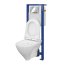 Cersanit Mille Zestaw Toaleta WC 51x36,5 cm bez kołnierza + deska wolnoopadająca + stelaż Aqua + przycisk Enter biały/chrom S701-456 - zdjęcie 5