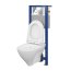 Cersanit Mille Zestaw Toaleta WC 51x36,5 cm bez kołnierza + deska wolnoopadająca + stelaż Aqua + przycisk Galaxy biały/chrom S701-460 - zdjęcie 2