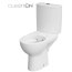 Cersanit Parva Zestaw Toaleta WC kompaktowa 35x61x77,5 cm CleanOn bez kołnierza wewnętrznego i z deską sedesową wolnoopadającą Duroplast, biały K27-062+K98-0122 - zdjęcie 4