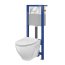 Cersanit Set 939 Aqua Zestaw Toaleta WC podwieszana 52,5x35,5 cm CleanOn bez kołnierza z deską sedesową wolnoopadającą slim i stelażem mechanicznym Aqua 22, biały K701-234 - zdjęcie 1