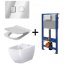 Cersanit Set B141 Toaleta WC podwieszana CleanOn z deską wolnoopadającą, stelażem i przyciskiem Accento Square, chrom połysk/biały K701-267 - zdjęcie 1