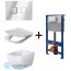 Cersanit Set B141 Toaleta WC podwieszana CleanOn z deską wolnoopadającą, stelażem i przyciskiem Accento Square, chrom połysk/biały K701-267 - zdjęcie 1