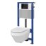 Cersanit Set B22 Aqua Zestaw Toaleta WC podwieszana 52x35,5 cm CleanOn bez kołnierza z ukrytym mocowaniem z deską sedesową wolnoopadającą i stelażem pneumatycznym Aqua 52, biały S701-314 - zdjęcie 1