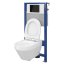 Cersanit Set B22 Aqua Zestaw Toaleta WC podwieszana 52x35,5 cm CleanOn bez kołnierza z ukrytym mocowaniem z deską sedesową wolnoopadającą i stelażem pneumatycznym Aqua 52, biały S701-314 - zdjęcie 2