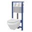 Cersanit Set B23 Aqua Zestaw Toaleta WC podwieszana 52x35,5 cm CleanOn bez kołnierza z ukrytym mocowaniem z deską sedesową wolnoopadającą i stelażem pneumatycznym Aqua 52, biały S701-315 - zdjęcie 1
