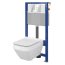 Cersanit Set B26 Aqua Zestaw Toaleta WC podwieszana 52x35 cm CleanOn bez kołnierza z ukrytym mocowaniem z deską sedesową wolnoopadającą i stelażem pneumatycznym Aqua 52, biały S701-318 - zdjęcie 1