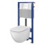Cersanit Set B27 Aqua Zestaw Toaleta WC podwieszana 54x36,5 cm CleanOn bez kołnierza z ukrytym mocowaniem z deską sedesową wolnoopadającą i stelażem pneumatycznym Aqua 52, biały S701-319 - zdjęcie 1