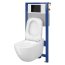 Cersanit Set B28 Aqua Zestaw Toaleta WC podwieszana 54x36,5 cm CleanOn bez kołnierza z ukrytym mocowaniem z deską sedesową wolnoopadającą i stelażem pneumatycznym Aqua 52, biały S701-320 - zdjęcie 2