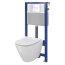 Cersanit Set B30 Aqua Zestaw Toaleta WC podwieszana 54x36,5 cm CleanOn bez kołnierza z ukrytym mocowaniem z deską sedesową wolnoopadającą i stelażem pneumatycznym Aqua 52, biały S701-322 - zdjęcie 1