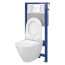 Cersanit Set B30 Aqua Zestaw Toaleta WC podwieszana 54x36,5 cm CleanOn bez kołnierza z ukrytym mocowaniem z deską sedesową wolnoopadającą i stelażem pneumatycznym Aqua 52, biały S701-322 - zdjęcie 2