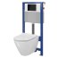 Cersanit Set B31 Aqua Zestaw Toaleta WC podwieszana 54x36,5 cm CleanOn bez kołnierza z ukrytym mocowaniem z deską sedesową wolnoopadającą i stelażem pneumatycznym Aqua 52, biały S701-323 - zdjęcie 1