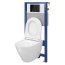 Cersanit Set B31 Aqua Zestaw Toaleta WC podwieszana 54x36,5 cm CleanOn bez kołnierza z ukrytym mocowaniem z deską sedesową wolnoopadającą i stelażem pneumatycznym Aqua 52, biały S701-323 - zdjęcie 2