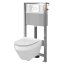 Cersanit Set B33 Aqua Zestaw Toaleta WC podwieszana 52x35,5 cm CleanOn bez kołnierza z ukrytym mocowaniem z deską sedesową wolnoopadającą i stelażem pneumatycznym Aqua 72, biały S701-287 - zdjęcie 1