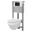 Cersanit Set B34 Aqua Zestaw Toaleta WC podwieszana 52x35,5 cm CleanOn bez kołnierza z ukrytym mocowaniem z deską sedesową wolnoopadającą i stelażem pneumatycznym Aqua 72, biały S701-288 - zdjęcie 1