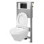 Cersanit Set B34 Aqua Zestaw Toaleta WC podwieszana 52x35,5 cm CleanOn bez kołnierza z ukrytym mocowaniem z deską sedesową wolnoopadającą i stelażem pneumatycznym Aqua 72, biały S701-288 - zdjęcie 2
